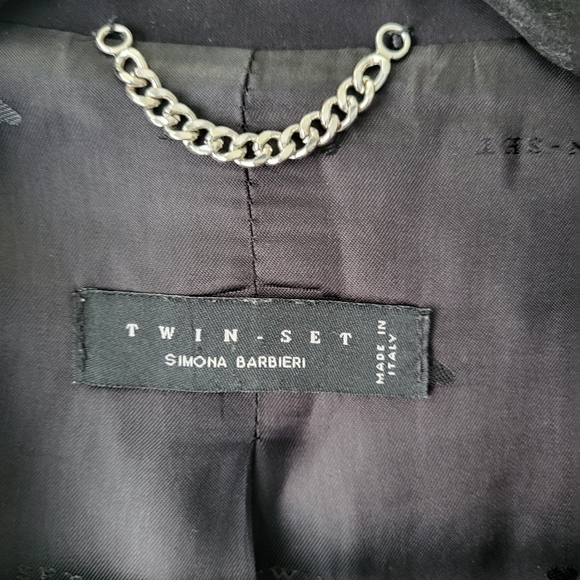 Twin Set Simona barbieri black casual blazer with skull and rose buttons Sz XL - Picture 11 of 16